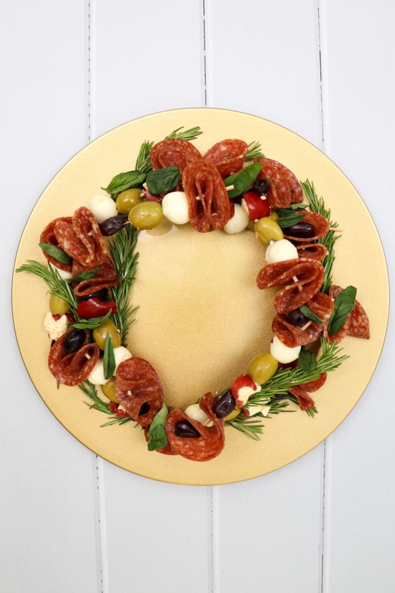 Antipasto Christmas Wreath Skewers
