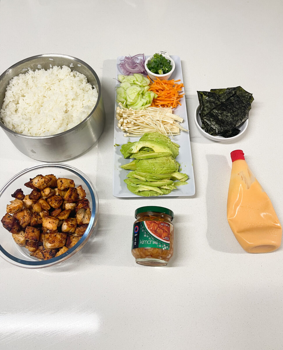 crispy salmon sushi bowls