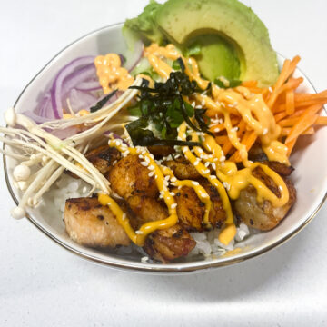 Crispy Salmon Rice Sushi Bowls