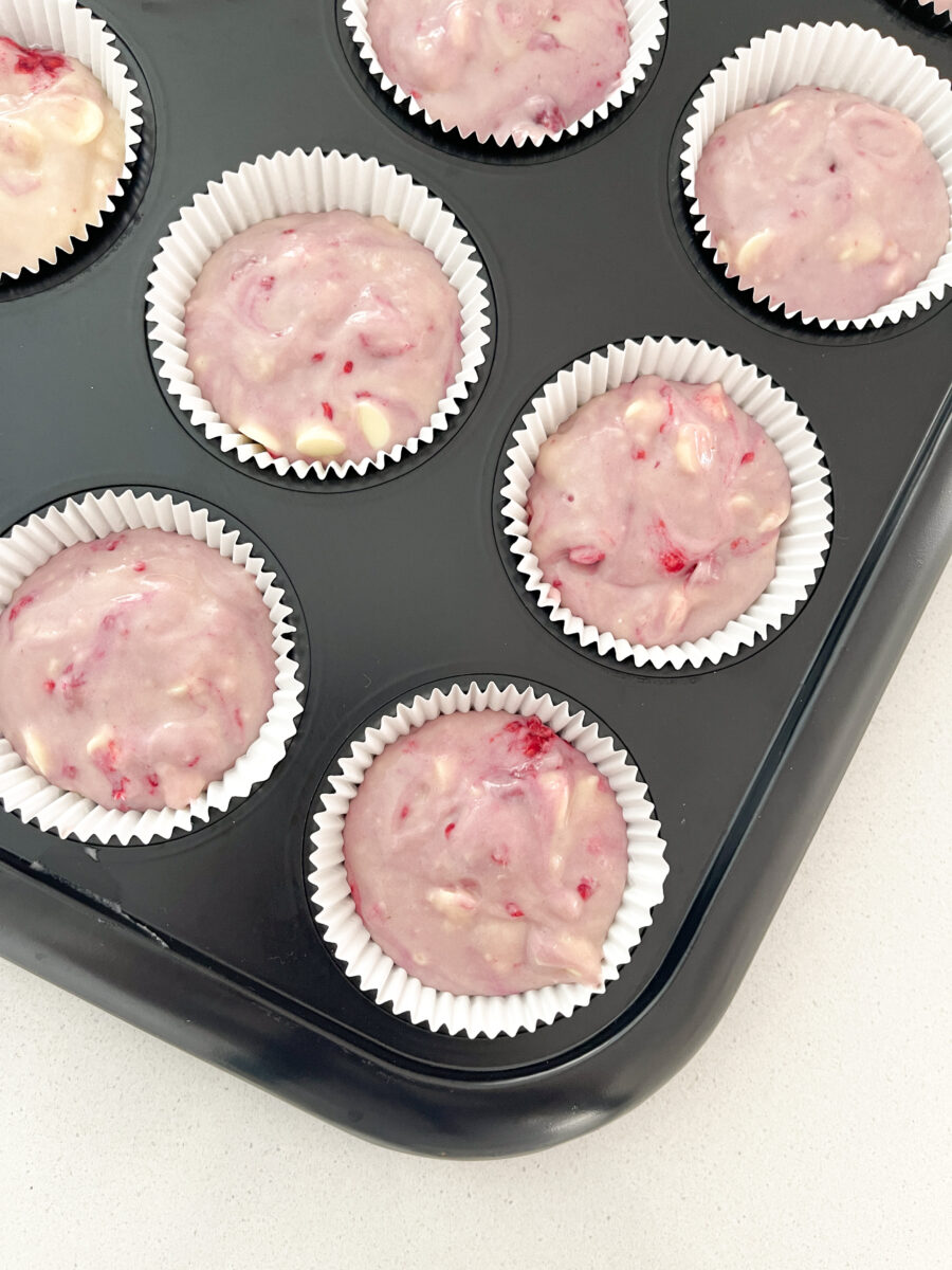 White Chocolate Chip and Raspberry Muffins