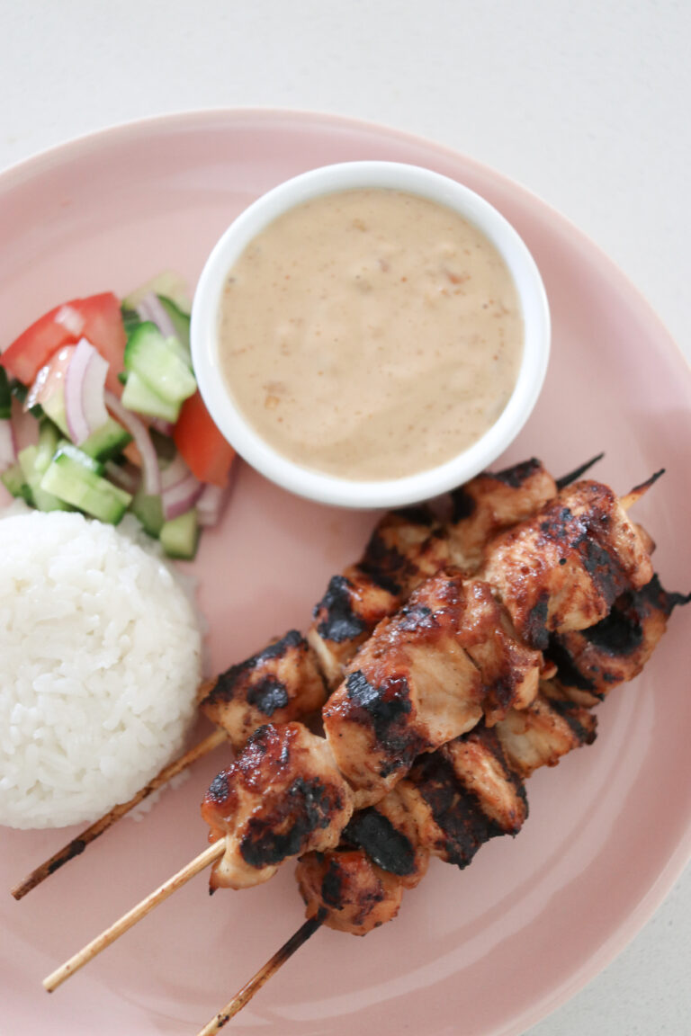 Chicken Satay Sticks with Peanut Dipping Sauce Oh So Busy Mum