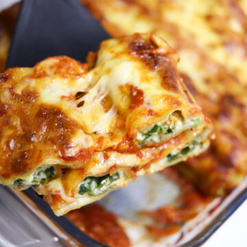 Spinach and Ricotta Cannelloni on spoon