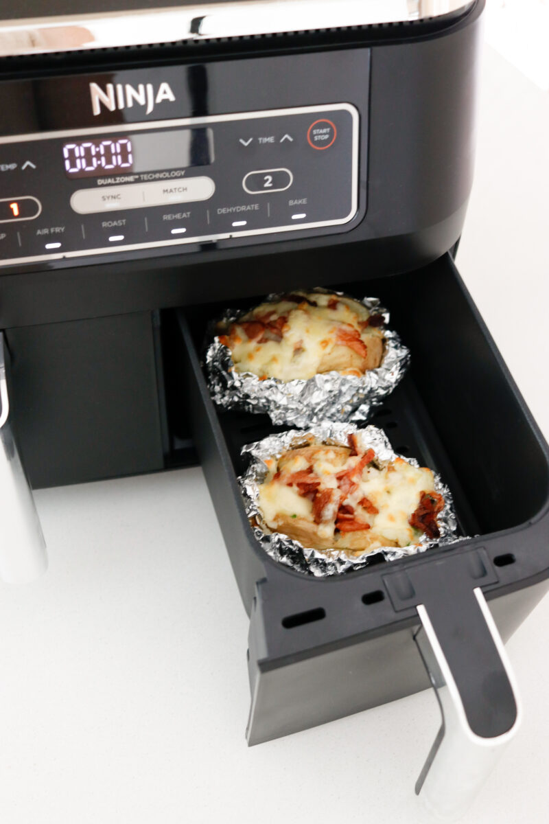 Air Fryer Loaded Potatoes in air fryer