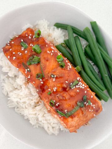 Baked Teriyaki Salmon in a bowl