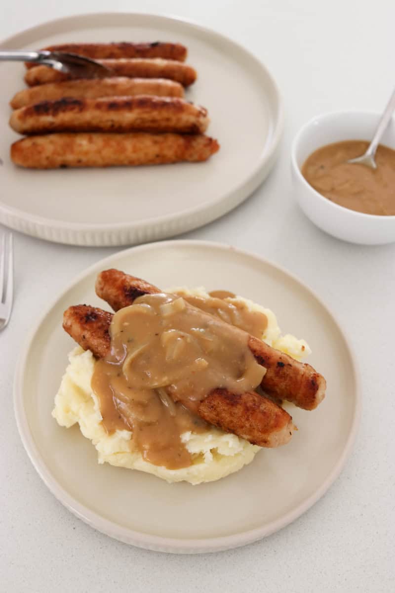 Bangers and Mash with Onion Gravy 3