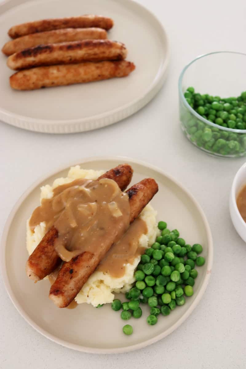 Bangers and Mash with Onion Gravy step
