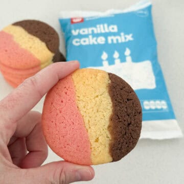 Neapolitan Cake Mix Biscuit Hack