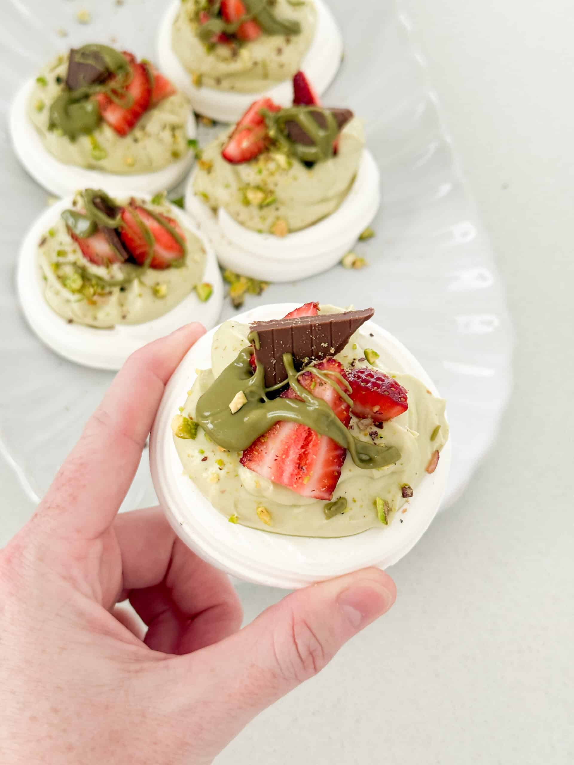 Pistachio Mini Pavlova Nests