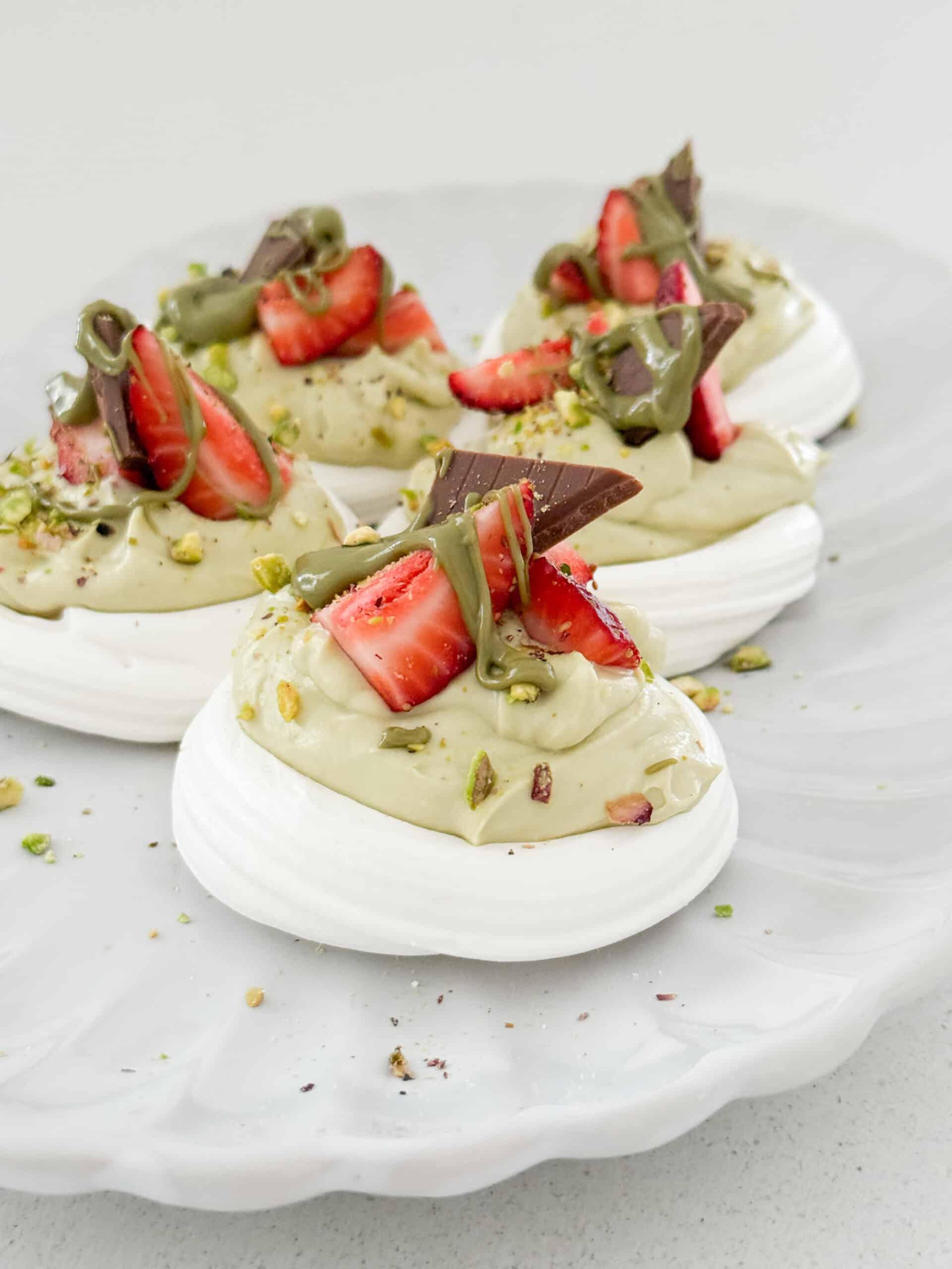 Pistachio Mini Pavlova Nests