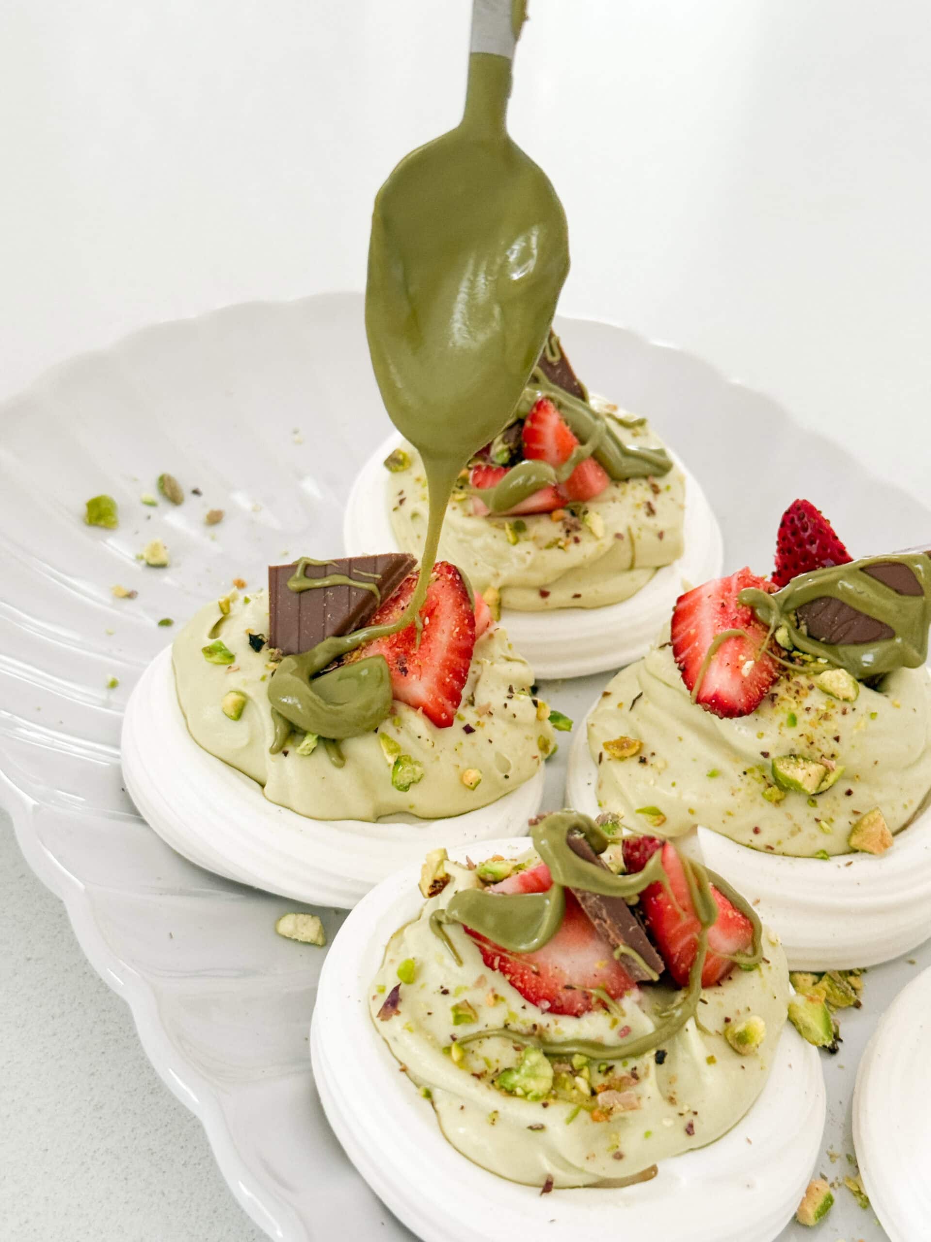Pistachio Mini Pavlova Nests